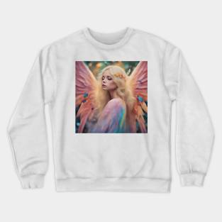 angel with pink wings Crewneck Sweatshirt